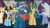 Size: 960x540 | Tagged: safe, screencap, comet tail, ponet, rarity, say cheese, snapshot, sweet biscuit, pony, unicorn, canterlot boutique, beanie, camera, fashion plate, goatee, hat, shades mcgrey