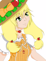 Size: 2552x3360 | Tagged: safe, artist:danaxxximmortal, applejack, human, humanized, simple background, solo