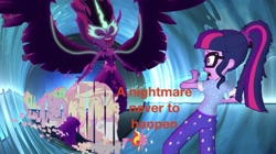 Size: 2048x1145 | Tagged: safe, editor:php77, midnight sparkle, sci-twi, spike, sunset shimmer, twilight sparkle, equestria girls