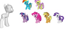 Size: 1305x565 | Tagged: safe, derpibooru import, applejack, fluttershy, pinkie pie, rainbow dash, rarity, twilight sparkle, twilight sparkle (alicorn), oc, oc:anonymous, alicorn, earth pony, pegasus, pony, unicorn, 3d, female, mane six, mare