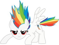 Size: 9364x7269 | Tagged: safe, artist:rainbowplasma, derpibooru import, rainbow dash, pegasus, pony, absurd resolution, commission, simple background, solo, super rainbow dash, transparent background, vector