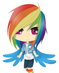 Size: 1752x2164 | Tagged: safe, artist:xxxsamaniexxx, derpibooru import, rainbow dash, human, female, hair over one eye, humanized, simple background, solo, transparent background, winged humanization