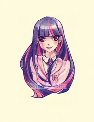 Size: 638x825 | Tagged: safe, artist:kerriwon, derpibooru import, twilight sparkle, human, humanized, solo