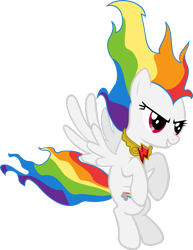 Size: 963x1246 | Tagged: safe, artist:zacatron94, derpibooru import, rainbow dash, pegasus, pony, element of loyalty, elements of harmony, simple background, solo, super rainbow dash, transparent background, vector