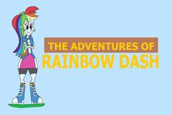 Size: 2617x1753 | Tagged: safe, artist:hunterxcolleen, derpibooru import, rainbow dash, equestria girls, humanized, parody, the adventures of brer rabbit, the adventures of rainbow dash, title card