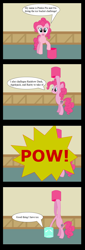 Size: 674x1984 | Tagged: artist needed, safe, pinkie pie, earth pony, pony, cartoon physics, comic, female, ice, ice bucket challenge, mare, ouch, pinkie being pinkie, pinkie physics, solo