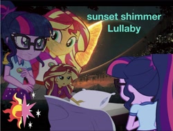 Size: 2021x1536 | Tagged: safe, artist:php77, editor:php77, sci-twi, sunset shimmer, twilight sparkle, equestria girls, legend of everfree, camp everfree outfits, female, lesbian, scitwishimmer, shipping, sunsetsparkle