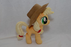 Size: 1000x662 | Tagged: safe, artist:makeshiftwings30, applejack, filly, irl, photo, plushie