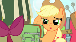 Size: 1920x1080 | Tagged: safe, screencap, apple bloom, applejack, earth pony, pony, somepony to watch over me, female, mare