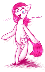 Size: 537x844 | Tagged: safe, artist:divided-s, pinkie pie, earth pony, pony, bipedal, pinkamena diane pie, pixiv, solo