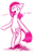 Size: 537x844 | Tagged: safe, artist:divided-s, pinkie pie, earth pony, pony, bipedal, pinkamena diane pie, pixiv, solo