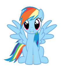 Size: 1816x2152 | Tagged: safe, derpibooru import, rainbow dash, pegasus, pony, cute, dashabetes, simple background, sitting, smiling, solo, transparent background, vector