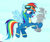 Size: 476x404 | Tagged: safe, derpibooru import, screencap, rainbow dash, pegasus, pony, yakity-sax, clothes, cropped, female, goggles, mare, open mouth, solo, spread wings, trophy, uniform, wings, wonderbolts uniform