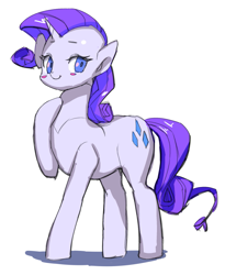 Size: 671x819 | Tagged: safe, artist:iizuna, rarity, pony, unicorn, blush sticker, blushing, solo