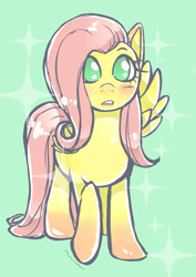 Size: 1280x1810 | Tagged: safe, artist:elicearts, fluttershy, pegasus, pony, female, mare, solo, sparkles