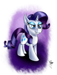 Size: 900x1200 | Tagged: safe, artist:ferasor, rarity, pony, unicorn, female, horn, mare, solo, white coat