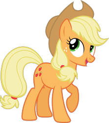 Size: 5210x5880 | Tagged: safe, artist:90sigma, applejack, earth pony, pony, absurd resolution, looking up, raised hoof, simple background, solo, transparent background, vector