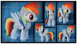 Size: 4368x2550 | Tagged: safe, artist:nazegoreng, derpibooru import, rainbow dash, custom, irl, photo, plushie, solo, watermark