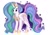 Size: 5846x4133 | Tagged: safe, artist:ellesdoodlebox, princess celestia, alicorn, pony, absurd resolution, female, horn, mare, multicolored mane, solo, white coat