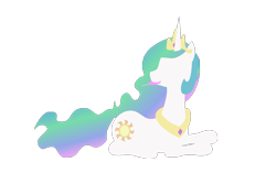 Size: 1424x949 | Tagged: safe, artist:vanillafox2035, princess celestia, alicorn, pony, female, horn, lollipop, mare, multicolored mane, solo, white coat