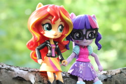 Size: 6000x4000 | Tagged: safe, artist:artofmagicpoland, sci-twi, sunset shimmer, twilight sparkle, equestria girls, doll, equestria girls minis, female, lesbian, scitwishimmer, shipping, sitting, sunsetsparkle, toy