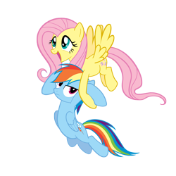 Size: 3000x3000 | Tagged: safe, artist:angel-the-bunny, derpibooru import, fluttershy, rainbow dash, pegasus, pony, may the best pet win, simple background, transparent background, vector