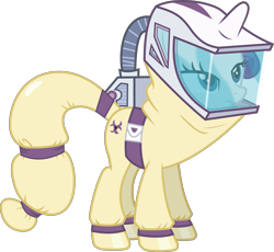 Size: 4342x3994 | Tagged: safe, artist:dasprid, edit, rarity, pony, unicorn, bats!, absurd resolution, hazmat suit, ponyscape, simple background, solo, transparent background, vector, vector edit