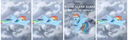 Size: 2050x650 | Tagged: safe, artist:7yashka7, artist:synch-anon, derpibooru import, edit, editor:redweasel, rainbow dash, pegasus, pony, comic, female, mare, meme, rage face, reaction image, russian, solo