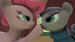 Size: 900x506 | Tagged: safe, maud pie, pinkie pie, earth pony, pony, 3d, boop, source filmmaker