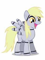 Size: 768x1024 | Tagged: safe, artist:ripped-ntripps, derpy hooves, pegasus, pony, animatronic, female, five nights at freddy's, mare, simple background, solo, underp, white background