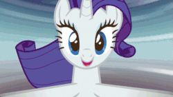 Size: 569x320 | Tagged: safe, edit, screencap, rarity, human, canterlot boutique, animated, big fish, dancing, irl, irl human, meme, photo, rules of rarity, spinning