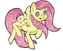 Size: 500x406 | Tagged: safe, artist:plagioclasefeldspar, fluttershy, pegasus, pony, female, mare, pink mane, solo, yellow coat