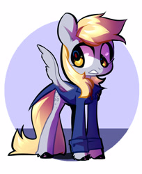 Size: 3260x4000 | Tagged: safe, artist:aphphphphp, derpy hooves, pegasus, pony, clothes, coat, female, mare, solo