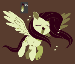 Size: 1686x1424 | Tagged: safe, artist:sion, fluttershy, pegasus, pony, limited palette, pixiv, singing, solo