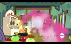 Size: 1680x1050 | Tagged: safe, screencap, applejack, pinkie pie, earth pony, pony, maud pie (episode), hub logo