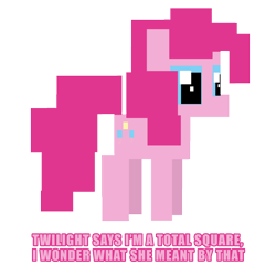 Size: 6000x6000 | Tagged: safe, artist:greaterlimit, pinkie pie, earth pony, pony, absurd resolution, pun, rectangle pony, simple background, square, transparent background