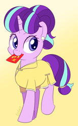 Size: 2000x3237 | Tagged: safe, artist:esfelt, starlight glimmer, pony, unicorn, chinese new year, clothes, cute, female, glimmerbetes, gradient background, mare, red envelope, solo, year of the pig