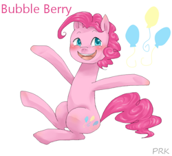 Size: 550x500 | Tagged: safe, artist:prk, bubble berry, pinkie pie, earth pony, pony, pixiv, rule 63, solo