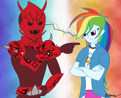 Size: 994x803 | Tagged: safe, artist:sylvesterkittycat, derpibooru import, rainbow dash, equestria girls, crossover, humanized, kamen rider, kamen rider den-o, momotaros