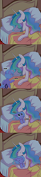 Size: 850x3636 | Tagged: safe, artist:ende26, princess celestia, princess luna, alicorn, pony, bed, big sislestia, cuddling, cute, daaaaaaaaaaaw, ende will be the end of us, eyes closed, female, filly, heartwarming, hnnng, lunabetes, pillow, royal sisters, sisters, sleeping, smiling, sneaking, snuggling, sweet dreams fuel, weapons-grade cute, woona, woona knight