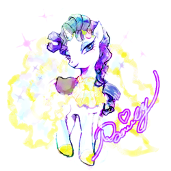 Size: 600x600 | Tagged: safe, artist:onofuji, rarity, pony, unicorn, female, horn, mare, solo, white coat