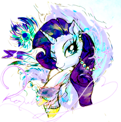 Size: 690x693 | Tagged: safe, artist:onofuji, rarity, pony, unicorn, female, horn, mare, solo, white coat