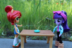 Size: 6000x4000 | Tagged: safe, artist:artofmagicpoland, sunset shimmer, twilight sparkle, twilight sparkle (alicorn), alicorn, equestria girls, bowl, doll, equestria girls minis, eqventures of the minis, food, sushi, toy