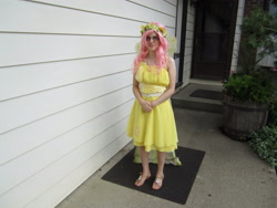 Size: 4000x3000 | Tagged: safe, artist:chappy-rukia, fluttershy, human, clothes, cosplay, dress, feet, irl, irl human, photo