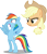 Size: 1718x2000 | Tagged: safe, artist:seahawk270, derpibooru import, applejack, rainbow dash, earth pony, pegasus, pony, grannies gone wild, appleghost, duo, female, floating head, mare, simple background, standing up, transparent background, vector, vision