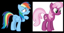 Size: 400x204 | Tagged: safe, derpibooru import, cheerilee, rainbow dash, pegasus, pony, google images, juxtaposition, meta