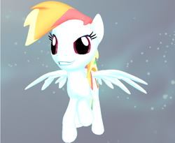 Size: 726x594 | Tagged: safe, derpibooru import, rainbow dash, angel, ghost, ghost pony, pegasus, pony, 3d, 3d pony creator, dead, glow, grin, guardian angel, pony creator 3d, ponylumen, rainboo dash, smiling, spirit