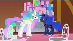 Size: 1920x1080 | Tagged: safe, screencap, princess celestia, princess luna, alicorn, pony, slice of life (episode), argument, butt, female, mare, plot, present, upset