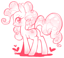 Size: 800x736 | Tagged: safe, artist:qpqp, pinkie pie, earth pony, pony, cute, diapinkes, female, heart, mare, plot, profile, solo