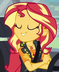 Size: 586x720 | Tagged: safe, screencap, sunset shimmer, better together, driving miss shimmer, equestria girls, cropped, geode of empathy, solo